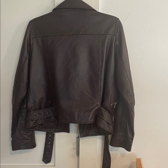 Quince 100% sheep Leather Motorcycle Jacket, color port , size medium - Picture 9 of 12